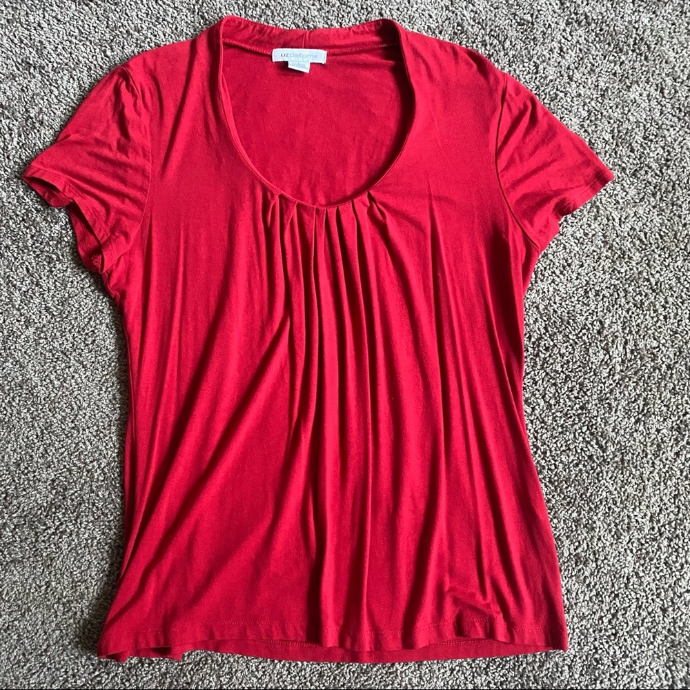 Pleated Shirt Sleeve Blouse